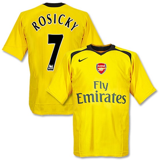 Camiseta de Arsenal visitante amarillo y gris oscuro de 2006-2007, Rosicky