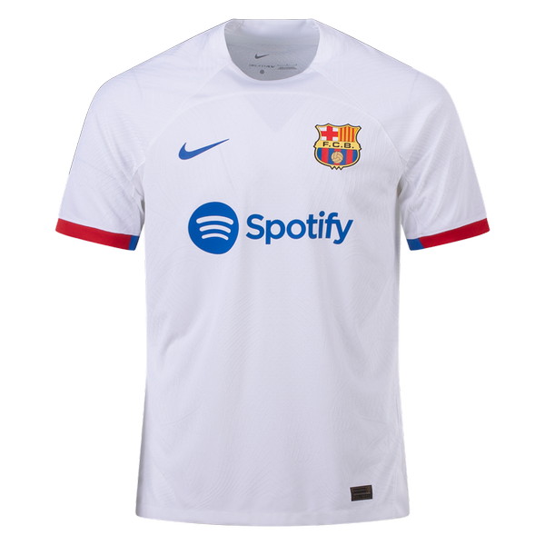 Camiseta de FC Barcelona visitante blanco, rojo y azul de 2023-2024