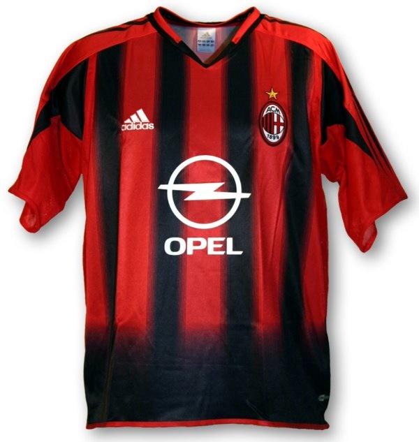Camiseta de Milan local negro y rojo de 2004-2005
