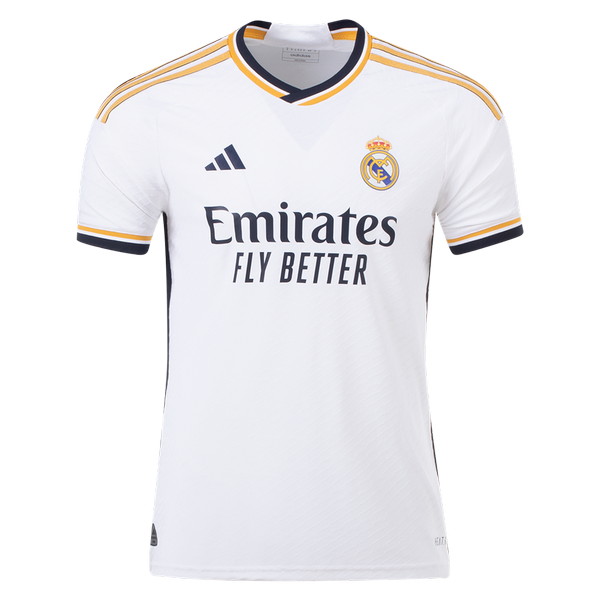 Camiseta de Real Madrid CF local blanco, oro y azul marino de 2023-2024