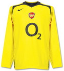Arsenal Camiseta 2006 2005-2006 visitante , manga larga